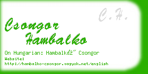 csongor hambalko business card